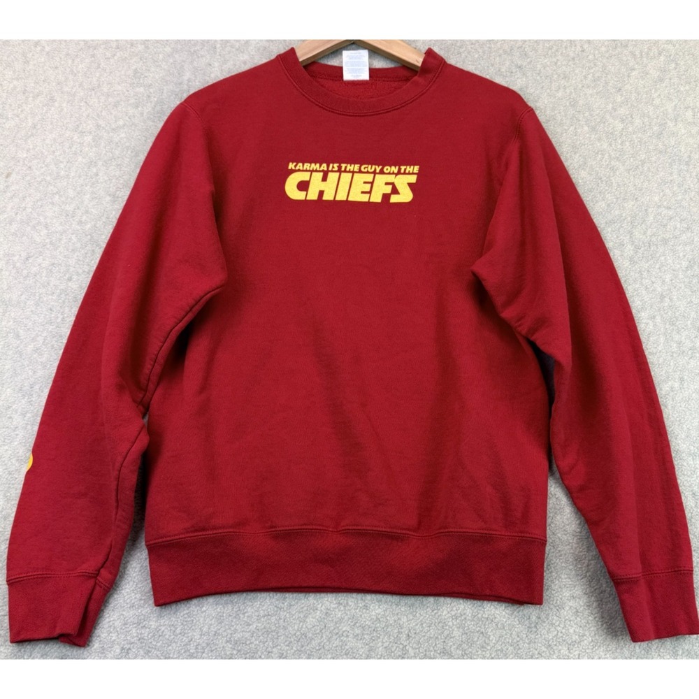 Port & Company Taylor Swift "Karma Is the Guy on the Chiefs" Red Sweatshirt S